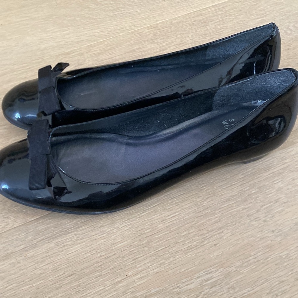 Stuart Weitzman Black Patent Flats 7.5m - Picture 5 of 7